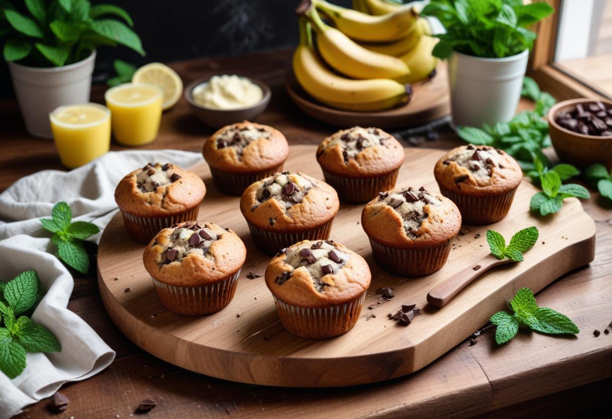 Enkla bananmuffins med choklad – supergoda till fikat illustration